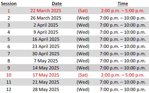 Tentative Schedule