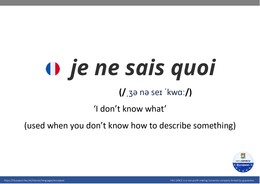 【簡易法語 - je ne sais quoi 】